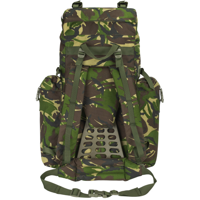 BIG MILITARY COMBAT BACKPACK WITH POCKET, DETACHABLE OUTER POUCH - MOTEXCO - 90L - MILITARY SURPLUS ROMANIAN ARMY - CAMOUFLAGE MOSAIC FOREST DPM - IN GOOD CONDITION