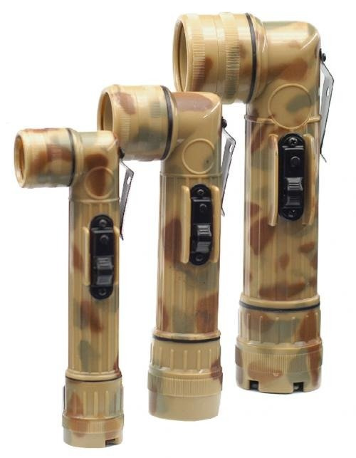 US G.I. STYLE ANGLEHEAD FLASHLIGHT (2 x AA CELL) TROPICAL CAMO