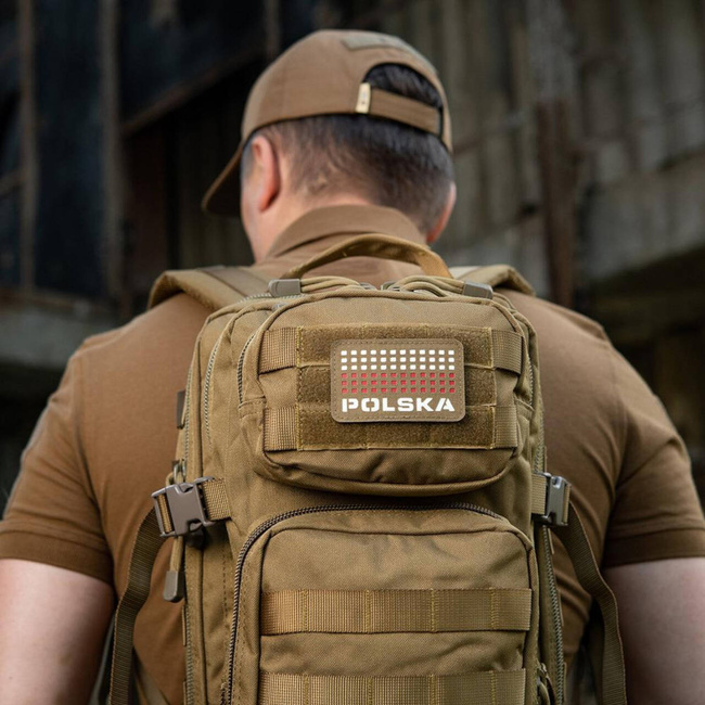 POLSKA JELVÉNY (zászlóval) - 50 x 80 mm - LASER CUT - COYOTE/FEHÉR/VÖRÖS - M-TAC