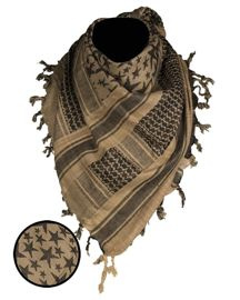 Shemagh scarf - coyote/black stars