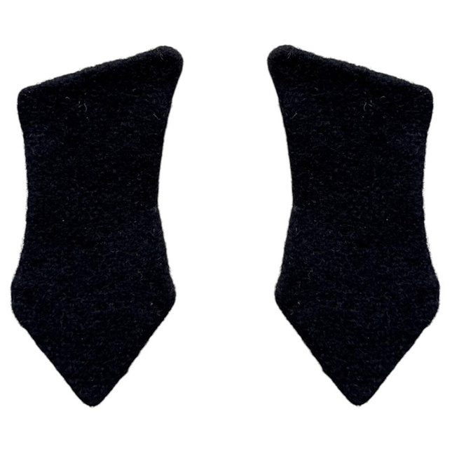 PAIR OF COLLAR BADGES FROM RSR PERIOD - BLACK  - ROMANIAN ARMY MILITARY SURPLUS  - IN GOOD CONDITION