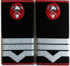 Grade maistru militar clasa III Pompieri ISU, IGSU, țesute pe suport textil din paspoal cusut, cu semn de arma metalic