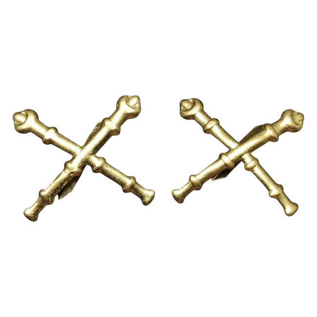 2 DB KATONAI RANGJELZÉS - ARTILERY - KATONAI FELESLEG ROMÁN HADSEREG - ARANY - JÓ ÁLLAPOTBAN