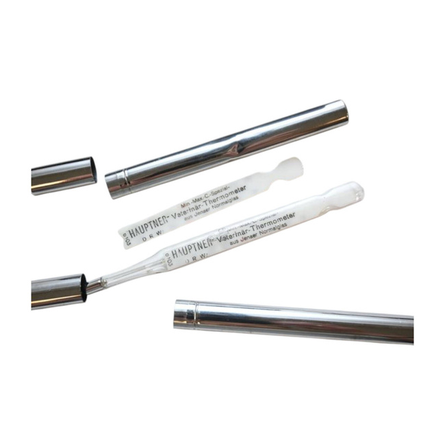 EREDETI DOBOZOS HŐMÉRŐ - HAUPTNER - 1941 - ROZSDAMENTES ACÉL - KATONAI FELESLEG RÓMAI HADSEREG - JÓ ÁLLAPOTBAN