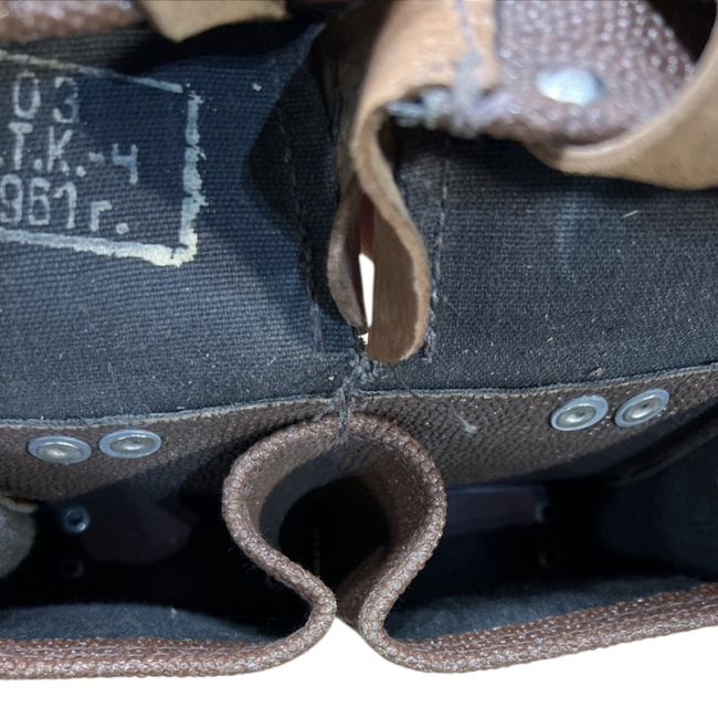 Kettős lőszerzseb - Mosin Nagant - Barna foltos bőr - Román Hadsereg katonai túlzott felszerelés - Jó állapotban