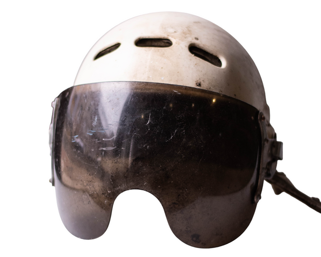 ORIGINAL AIR FORCE FLYING HELMET WITHOUT OXYGEN MASK - ROMANIAN MILITARY SURPLUS - USED