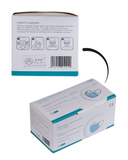 MOUTH NOSE COVER DISPOSABLE 3 LAYERS W.NOSE CLIP