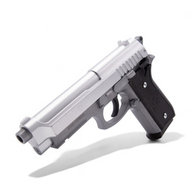 Kézi működtetésű Airsoft pisztoly, PT92 Ezüst Fém Szán, Cybergun