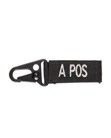 TACT. KEYHOLDER - BLOOD A POS - 5 PC./PACK -  BLACK