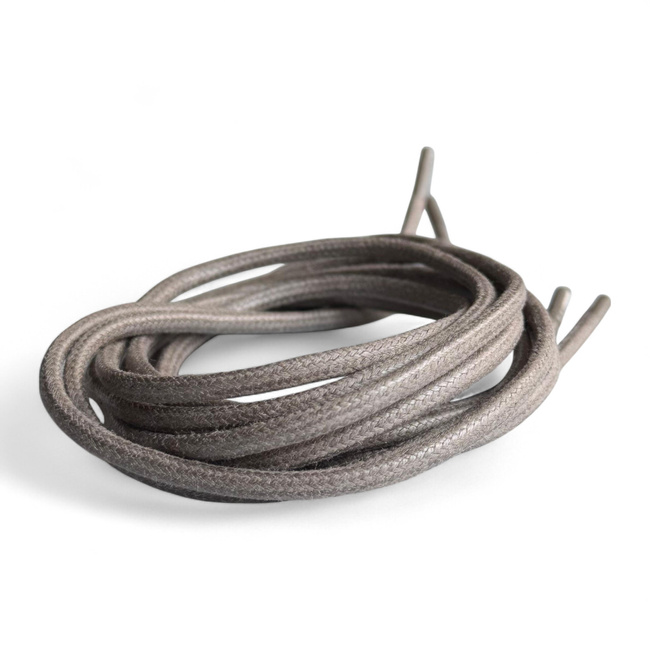 Kerek Cipőfűző Pár - 110 cm - Román Hadsereg Katonai Felesleg - Viasszal Kezelt - Szürke - Jó Állapotban