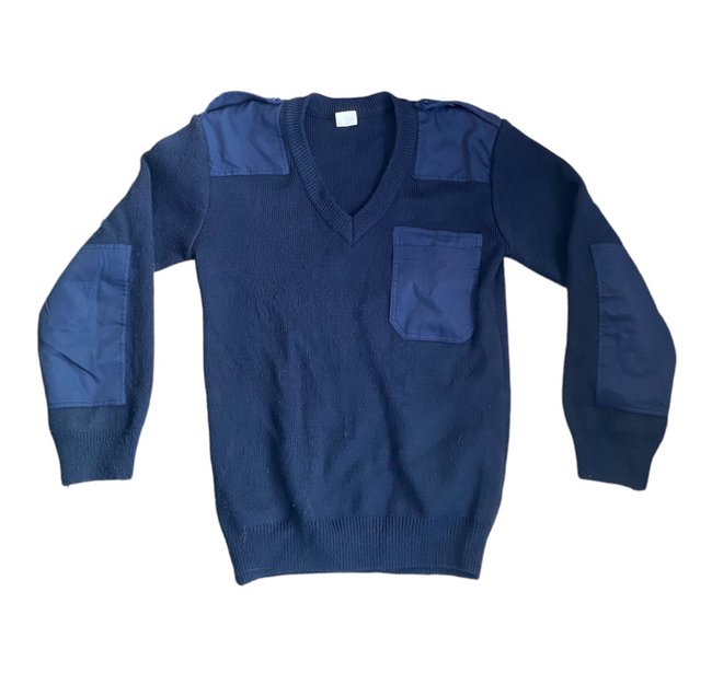 LONG SLEEVE SWEATER, NAVY BLUE - MILITARY SURPLUS FROM THE ROMANIAN ARMY - IN GOOD CONDITION