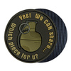 PVC PATCH WITH GRENADE - "WE CAN SHARE" - ∅ 5.5 CM - Helikon-Tex® - U.S. BROWN