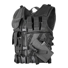 USMC TACTICAL VEST - WITH NET AND BELT - Mil-Tec® - BLACK