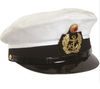 German White Navy Visor Hat Used