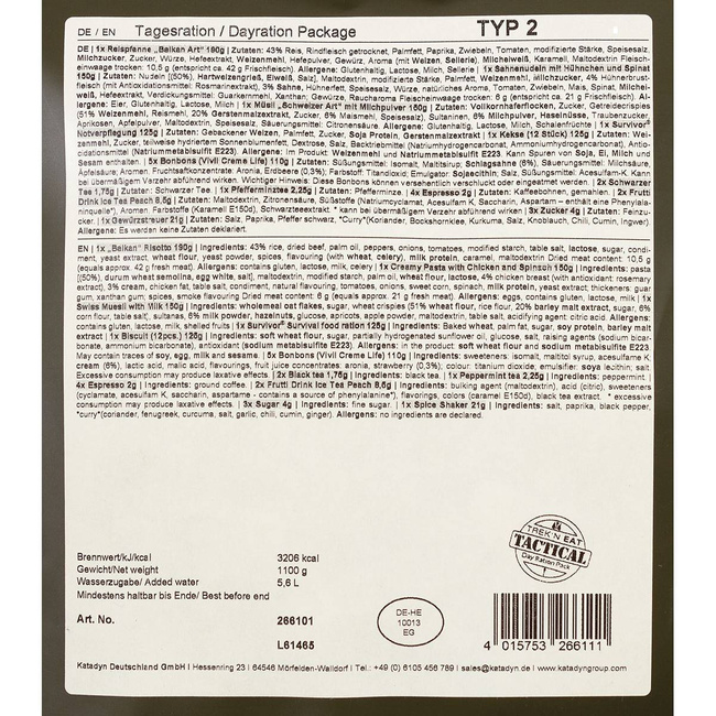 Napi adag csomag,"Typ II" Trek 'n Eat