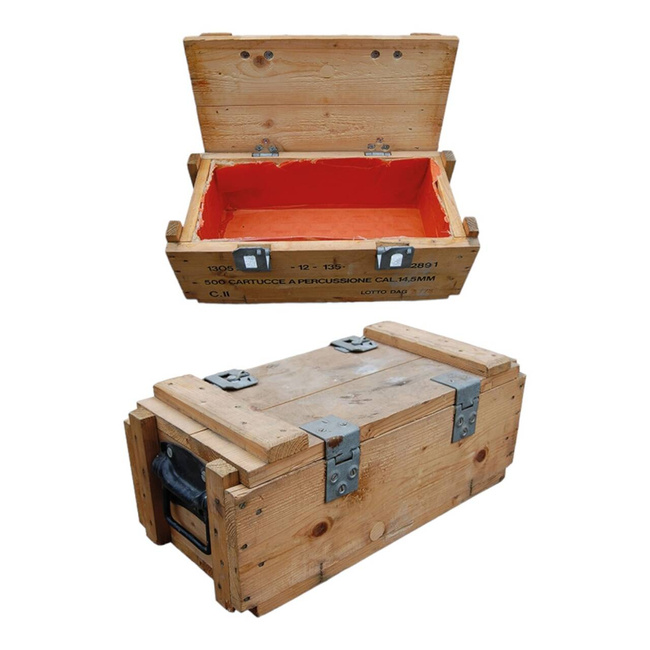 WOODEN AMMUNITION BOX - 47X22X20CM - USED