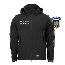 SOFTSHELL DZSEKI - M-TAC - FEKETE - JELVÉNYEKKEL - HELYI RENDŐRSÉG