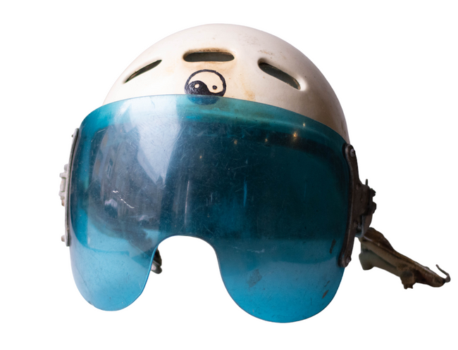 ORIGINAL AIR FORCE FLYING HELMET WITHOUT OXYGEN MASK - ROMANIAN MILITARY SURPLUS - USED