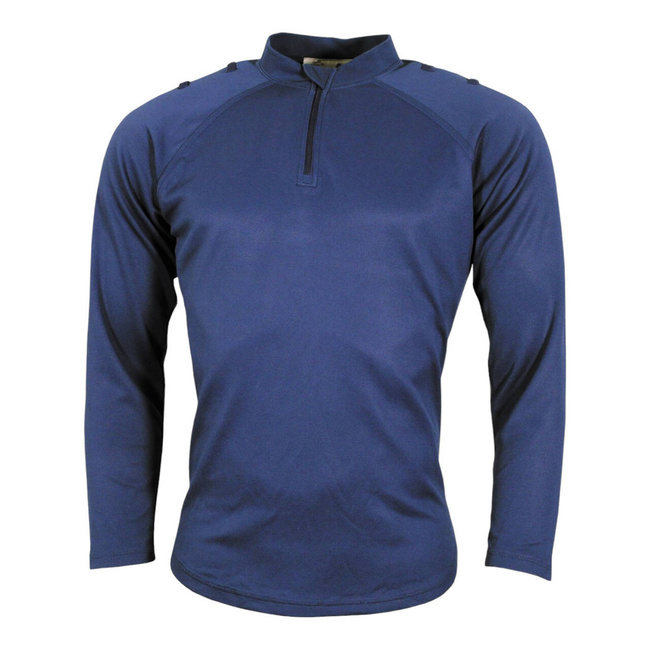 HOSSZÚ UJJÚ KÉK FUNKCIONÁLIS ING, CIPZÁRRAL - KATONAI FELESLEG A BRIT HADSEREGTŐL - HASZNÁLT