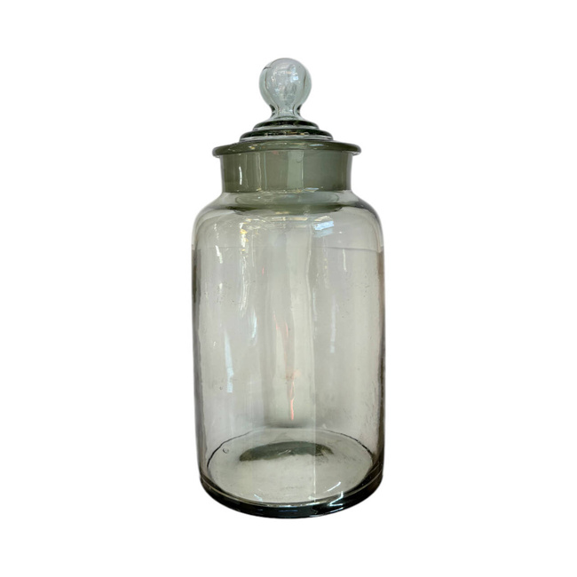VINTAGE BOTTLE WITH GLASS LID - 1980S - TRANSPARENT - ROMANIAN ARMY MILITARY SURPLUS - IN GOOD CONDITION