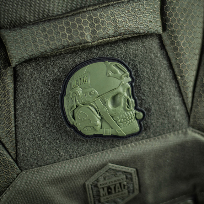 OPERATOR SKULL JELVÉNY - 3D PVC - OLIVE - M-TAC