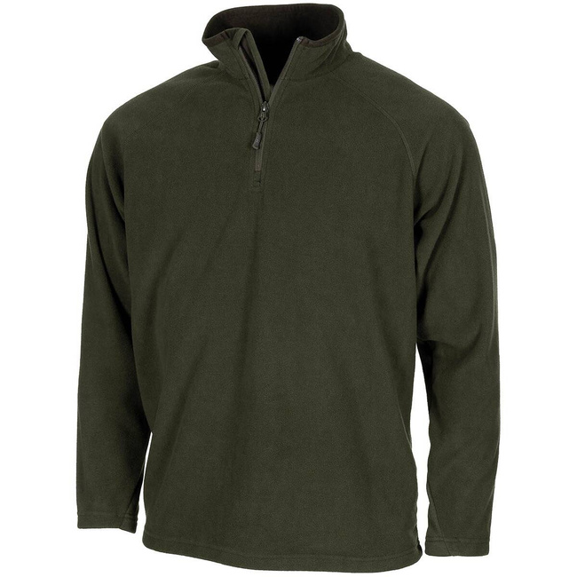 TROYER LONG SLEEVE MICROFLEECE SHIRT, 200G/M2 - OD GREEN - MFH