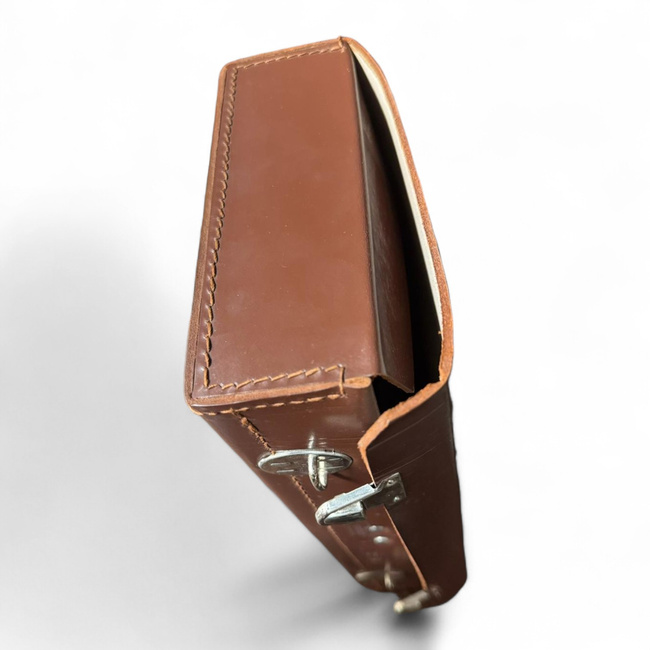 Bőr Dokumentum Táska - Román Hadsereg Katonai Surplus - Barna - Jó Állapotban