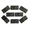 BLOOD GROUP badge B- embroidered on khaki backing with black thread - hook and loop application