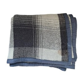 GYAPJÚ TARTAN TAKARÓ FEHÉR-BARNA KOCKÁS - 140 x 200 CM - HITELES KATONAI TÖBBLET ROMÁN HADSEREG - HASZNÁLT