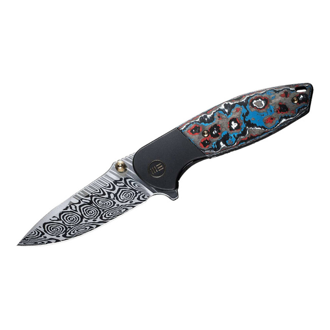 DAMASCUS KÉS NITRO MINI FEKETE TITANIUM NEBULA CARBON - WE KNIFE
