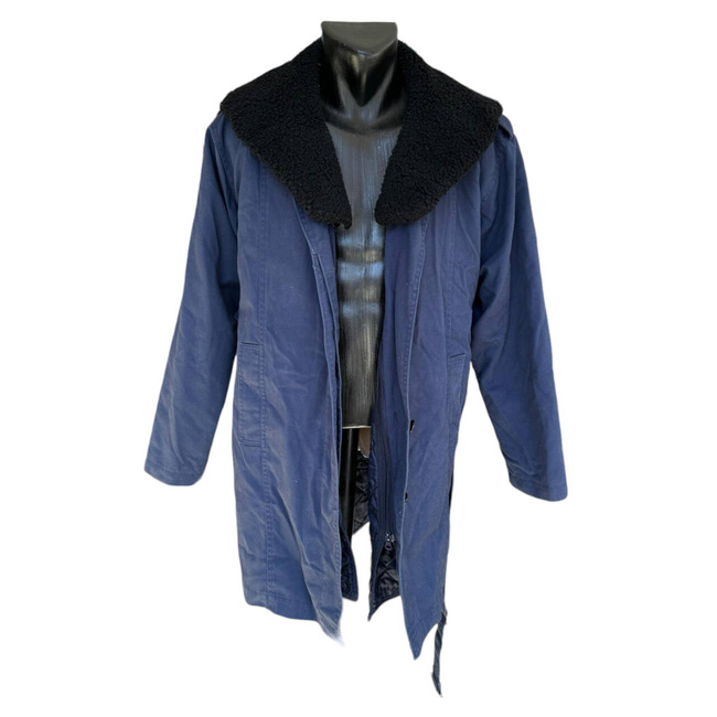 BLUE AVIATION PARKA JACKET WITH PADDED COLLAR AND REMOVABLE LINING - MILITARY SURPLUS ROMANIAN ARMY - LIKE NEW