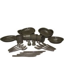 CAMPING TABLE SET - 26 PIECES -  Mil-tec® - OD (Olive Drab)