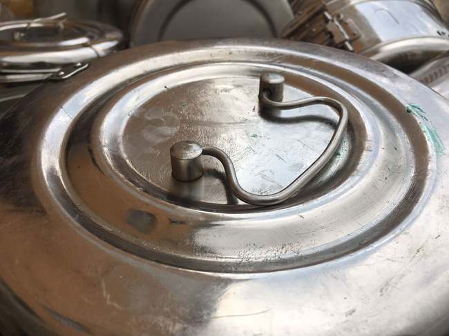 STERILIZÁLÓ TOK - SÁRGARÉZ/ROZSDAMENTES ACÉL - VINTAGE - KATONAI TÖBBLET ROMÁN HADSEREG