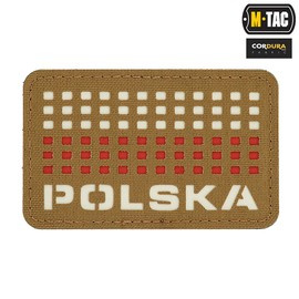 POLSKA JELVÉNY (zászlóval) - 50 x 80 mm - LASER CUT - COYOTE/FEHÉR/VÖRÖS - M-TAC