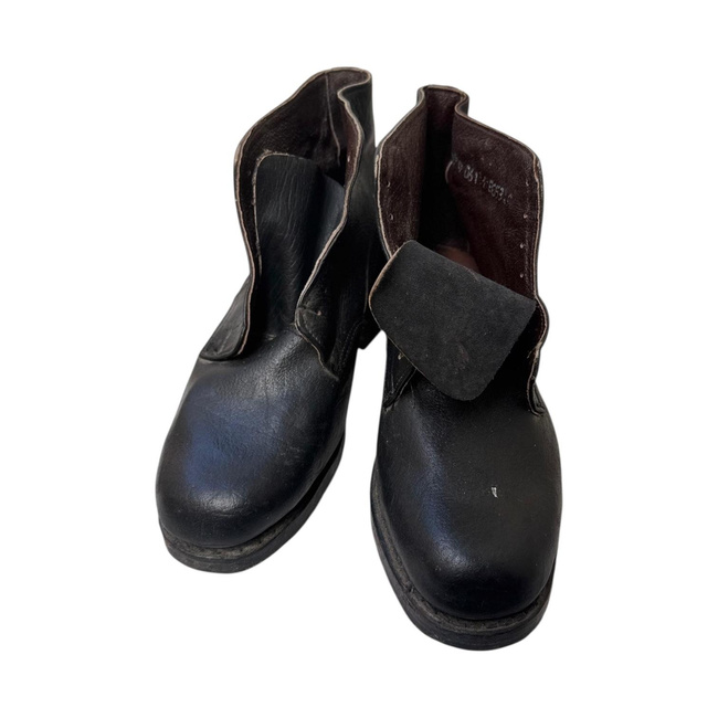 Bőr fűzős bakancs - Román Hadsereg katonai felesleg - Fekete - Jó állapotban