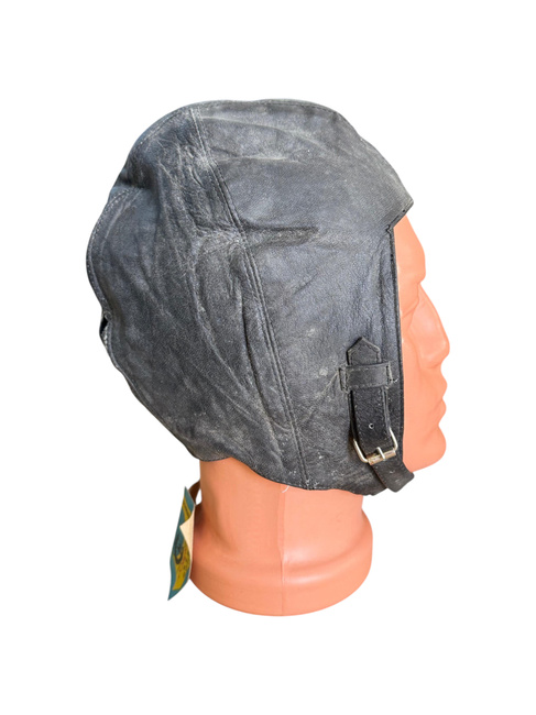 BŐR REPÜLŐS SISAK - ROMÁN HADSEREG KATONAI FELESLEG - FEKETE - HASZNÁLT