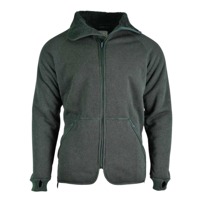 FLEECE JACKET - BELGIUM ARMY MILITARY SURPLUS - OD GREEN - LIKE NEW