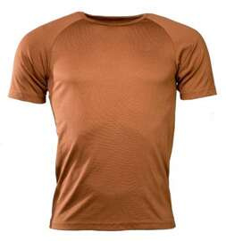 SHORT-SLEEVED UNDERSHIRT, BROWN - MILITARY SURPLUS FROM DUTCH ARMY - USED