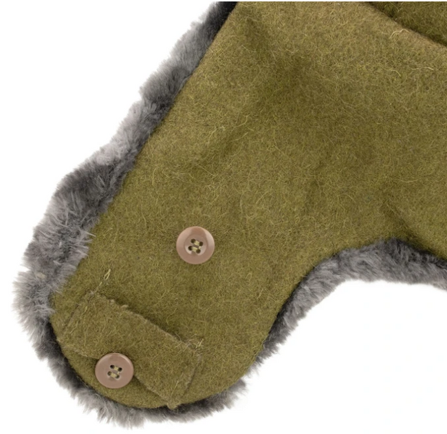 POSZTÓ SAPKA SZŐRMÉVEL - ZÖLD - KATONAI FELESLEG ROMÁN HADSEREG - MINT ÚJ