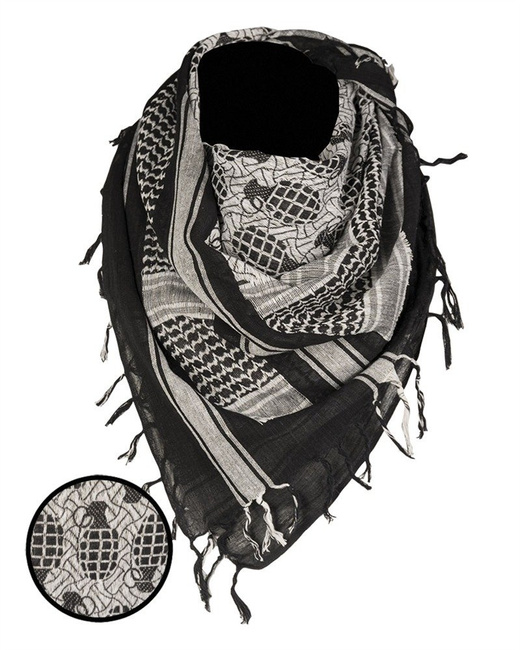 Shemagh scarf - white/black pineapple