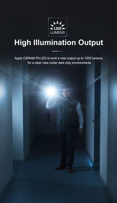 Nextorch P80 nagy teljesítményű taktikai lámpa - fekete