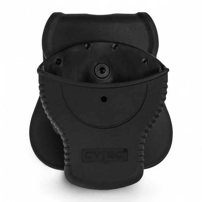 Open Polymer Handcuff Holster - with Flap - Black - Cytac