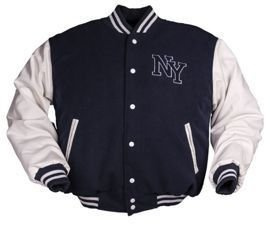 NY Baseball dzseki, patch-el, Tengerész/Fehér