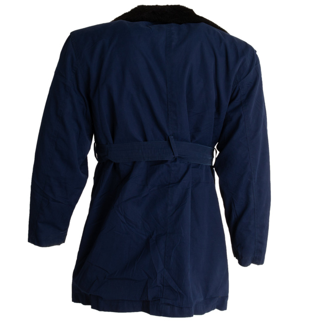 BLUE AVIATION PARKA JACKET WITH PADDED COLLAR AND REMOVABLE LINING - MILITARY SURPLUS ROMANIAN ARMY - LIKE NEW