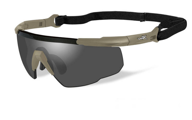 BALLISTIC SUNGLASSES - SABER ADVANCED - WILEY X - GREY/CLEAR/LIGHT RUST - Frame Matte Tan 