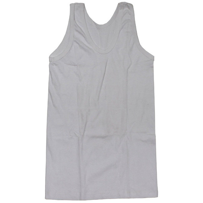 SLEEVELESS SHIRT, TANK TOP - WHITE - MILITARY SURPLUS CZECHOSLOVAK ARMY - USED