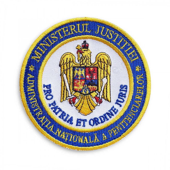 Emblemă manecă personal penitenciar ANP simplă (fără tricolor), cu aplicare prin coasere