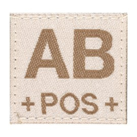 BLOOD GROUP PATCH - AB POS - DESERT - CLAWGEAR