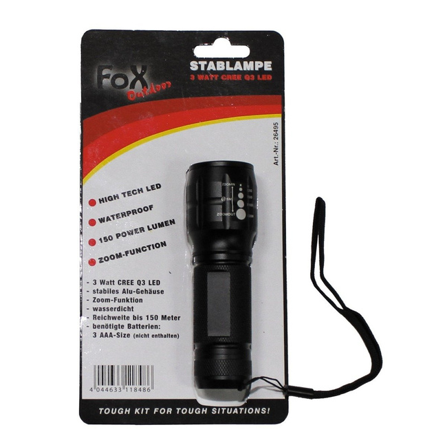 Flashlight mini, 3 Watt focus - MFH