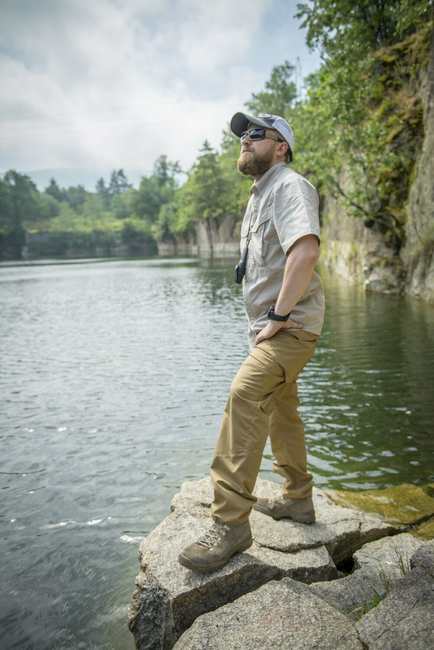 SHORT-SLEEVED SHIRT - DEFENDER MK2® - POLYCOTTON RIPSTOP - Helikon-Tex® - KHAKI